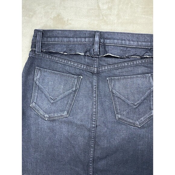 Hudson Skirt Women’s 26 Black Gray Camo Jean Distressed Raw Hem Jean Color Block - Picture 6 of 9